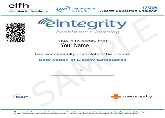 Certificate of Completion